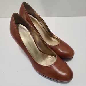Jessica Simpson Pumps Patforms Brown Leather‎ Size 7.5